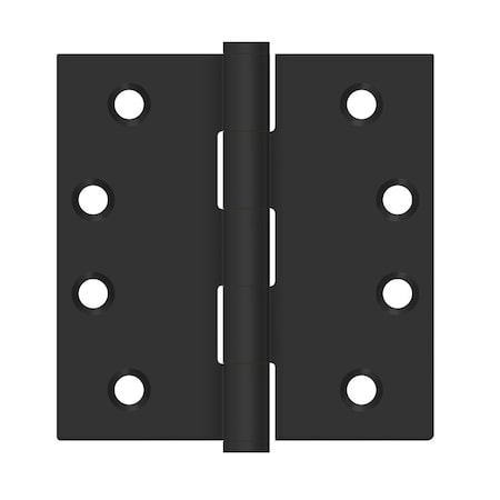 Deltana 4 x 4 Square Stainless Steel Hinge Paint Black Finish SS44U1B-R